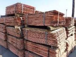 Copper cathodes for sale, DRC origin, purity up to 99,99
