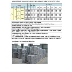Selling aluminium ingots A7 from UAE