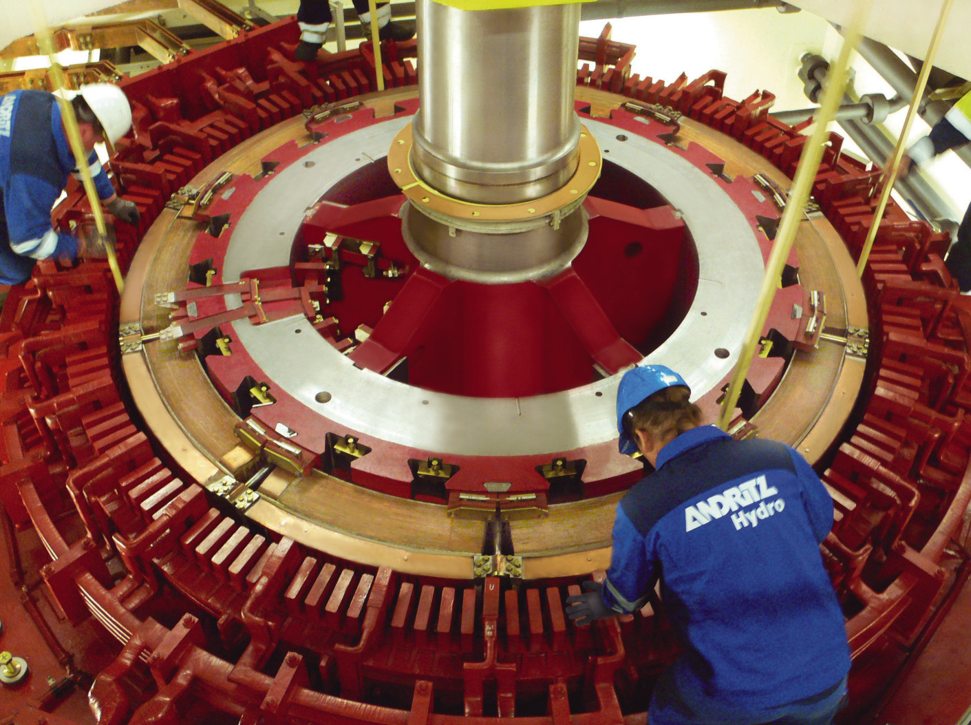 Engineers working on maintenance at Lochaber Power Station to enhance its efficiency.